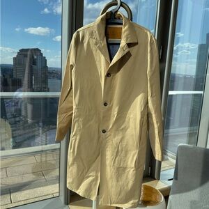 Luciano Barbera Classic Men’s Single-Breasted Beige Trench Coat